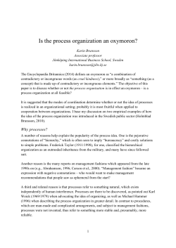 Process organization