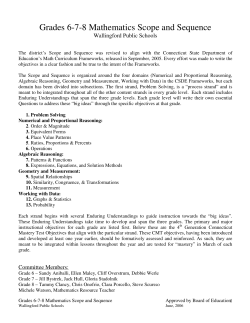 Grades 6-7-8 Mathematics Scope and Sequence