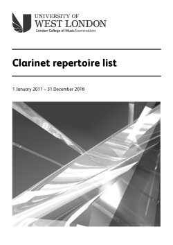 Clarinet repertoire list - University of West London