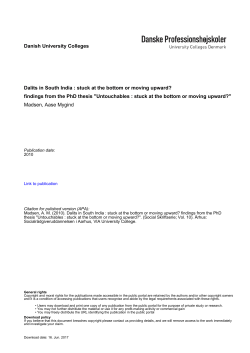 Dalits in South India – stuck at the bottom or moving