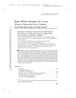 SORRY, WRONG NUMBER: The Use and Misuse of Numerical