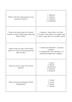 Property and Casualty Flashcards