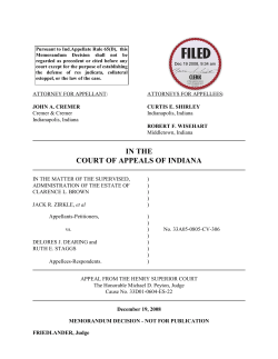 In the Matter of the Supervised Estate of Clarence L. Brown