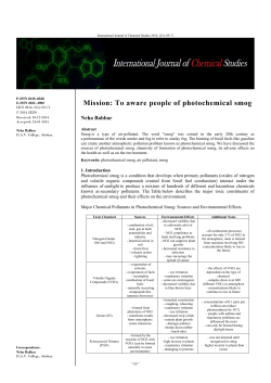 Mission: To aware people of photochemical smog