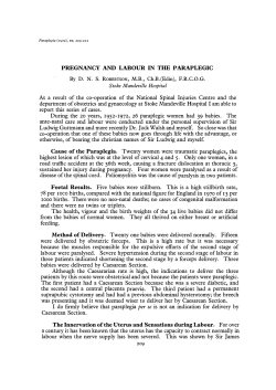 Pregnancy and Labour in the Paraplegic