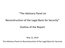 Outline of the Report