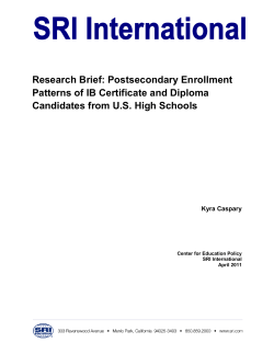 Postsecondary Enrollment Patterns of IB Certificate and Diploma