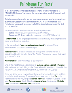 Palindrome Fun Facts!
