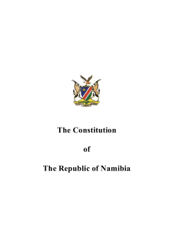 The Constitution Of The Republic Of Namibia