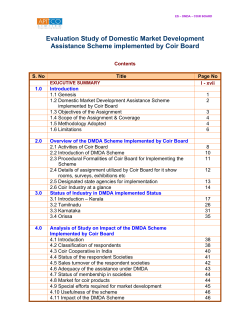 Evaluation Study of Domestic Market Development
