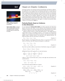 5.4 Head-on Elastic Collisions