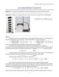 Acceleration due to Gravity