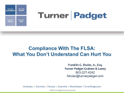 Compliance With The FLSA: What You Don`t Understand Can Hurt