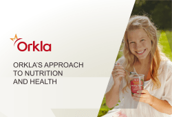 orkla`s approach to nutrition and health