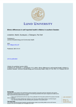 Ethnic differences in self reported health in Malmo in southern