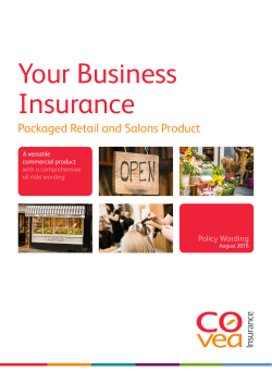 Covéa Insurance - Packaged Retail and Salons Policy Wording