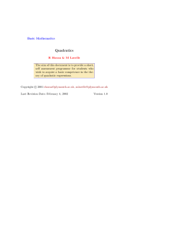 Quadratic equations