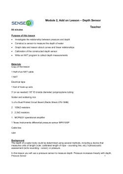 Module 2, Add on Lesson &ndash; Depth Sensor Teacher - SENSE-IT