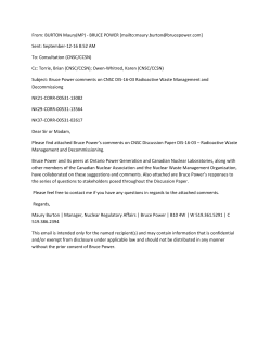 From: BURTON Maury(MP) - BRUCE POWER [mailto:maury.burton
