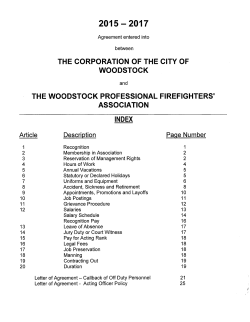THE CORPORATION OF THE CITY OF WOODSTOCK THE