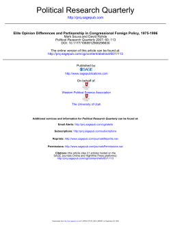 2007. Elite Opinion Differences and Partisanship in Congressional