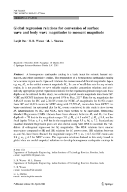 Global regression relations for conversion of surface wave and body