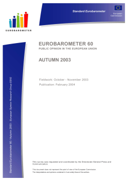 EUROBAROMETER 60 - European Commission