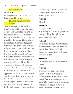 ACT II: Scene 2 Capulet`s Garden