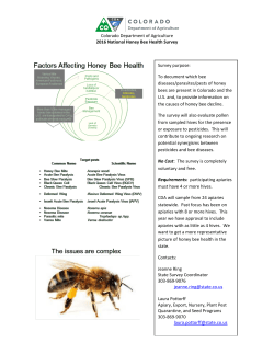 Colorado Bee Health Survey - Colorado Environmental Pesticide