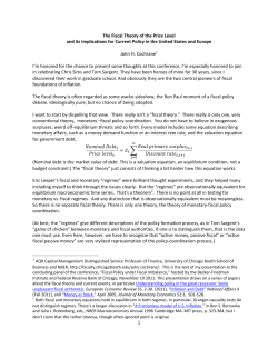 Fiscal Theory of the Price Level - The University of Chicago Booth