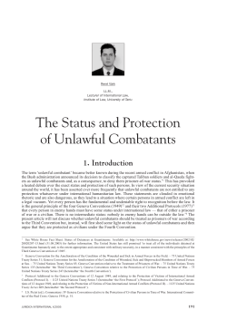 The Status and Protection of Unlawful Combatants