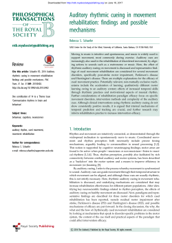 Auditory rhythmic cueing in movement rehabilitation