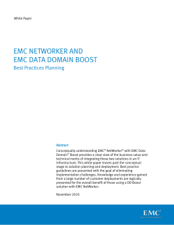 EMC NetWorker and EMC Data Domain Boost