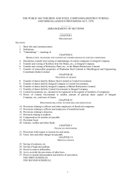the public sector iron and steel companies (restructuring)