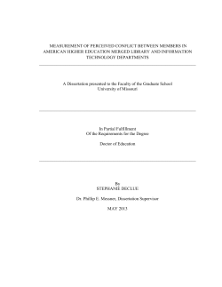 MEASUREMENT OF PERCEIVED CONFLICT BETWEEN