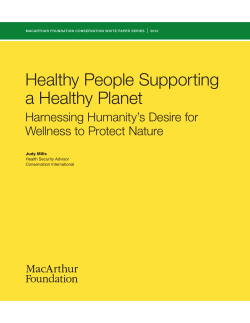 Healthy People Supporting a Healthy Planet