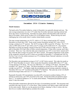 December 2014 Climate Summary