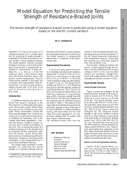 Model Equation for Predicting the Tensile Strength of Resistance