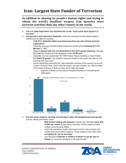 Iran: Largest State Funder of Terrorism - ZOA Campus