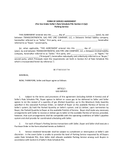 Parking Service THIS AGREEMENT entered into