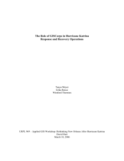 The Role of GISCorps in Hurricane Katrina Response and