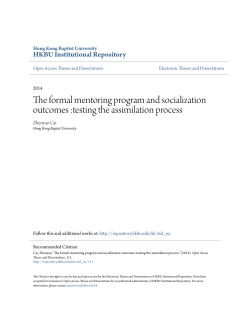 The formal mentoring program and socialization outcomes :testing