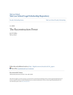 The Reconstruction Power - Yale Law School Legal Scholarship