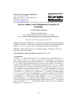 On the Additive and Multiplicative Structure of Semirings