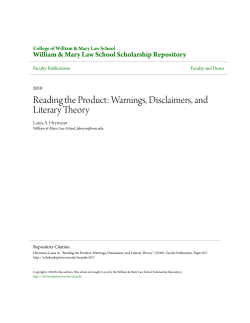 Reading the Product: Warnings, Disclaimers, and Literary Theory