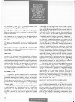 integrating research on dissociation and