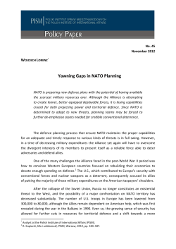 Yawning Gaps in NATO Planning