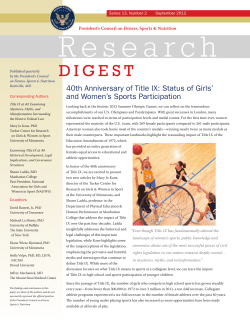 Digest 2012_40th Anniversary of Title IX-Status of
