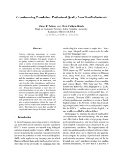 Crowdsourcing Translation