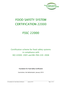 Food Safety System Certification 22000.